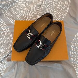 Louis Vuitton Men’s Silver Logo Loafers